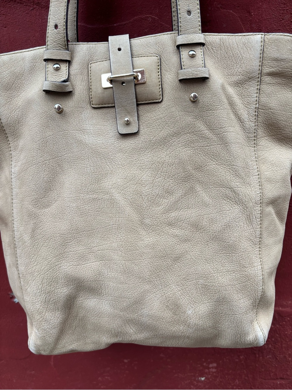 Suede Tote Bag in Light Beige - Classic Everyday Carry